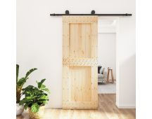 vidaXL Sliding Door with Hardware Set 80x210 cm Solid Wood Pine