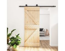 vidaXL Sliding Door with Hardware Set 85x210 cm Solid Wood Pine