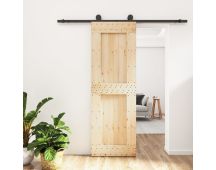 vidaXL Sliding Door with Hardware Set 70x210 cm Solid Wood Pine