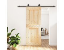 vidaXL Sliding Door with Hardware Set 80x210 cm Solid Wood Pine