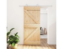 vidaXL Sliding Door with Hardware Set 90x210 cm Solid Wood Pine