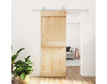 vidaXL Sliding Door with Hardware Set 80x210 cm Solid Wood Pine