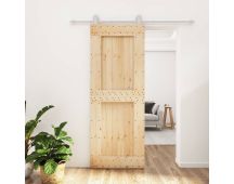 vidaXL Sliding Door with Hardware Set 80x210 cm Solid Wood Pine