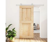 vidaXL Sliding Door with Hardware Set 90x210 cm Solid Wood Pine