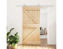 vidaXL Sliding Door with Hardware Set 95x210 cm Solid Wood Pine