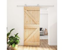 vidaXL Sliding Door with Hardware Set 80x210 cm Solid Wood Pine