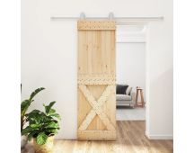 vidaXL Sliding Door with Hardware Set 70x210 cm Solid Wood Pine