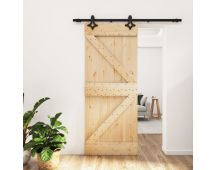 vidaXL Sliding Door with Hardware Set 85x210 cm Solid Wood Pine