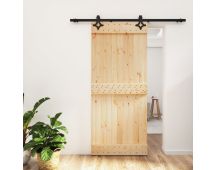 vidaXL Sliding Door with Hardware Set 90x210 cm Solid Wood Pine