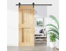 vidaXL Sliding Door with Hardware Set 80x210 cm Solid Wood Pine