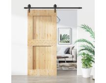 vidaXL Sliding Door with Hardware Set 90x210 cm Solid Wood Pine