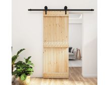 vidaXL Sliding Door with Hardware Set 80x210 cm Solid Wood Pine