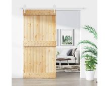 vidaXL Sliding Door with Hardware Set 100x210 cm Solid Wood Pine