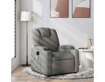 vidaXL Massage Recliner Chair Dark Grey Fabric