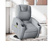 vidaXL Stand up Massage Recliner Chair Light Grey Fabric