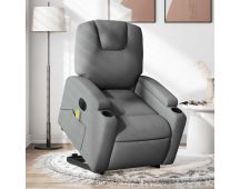 vidaXL Electric Stand up Massage Recliner Chair Dark Grey Fabric