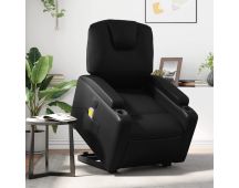 vidaXL Electric Stand up Massage Recliner Chair Black Faux Leather