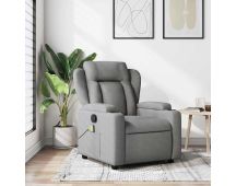 vidaXL Massage Recliner Chair Light Grey Fabric