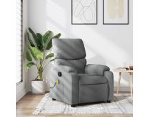 vidaXL Massage Recliner Chair Light Grey Fabric