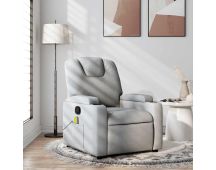 vidaXL Massage Recliner Chair Light Grey Fabric