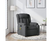 vidaXL Massage Recliner Chair Dark Grey Fabric