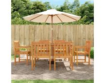 vidaXL 7 Piece Garden Dining Set Solid Wood Acacia