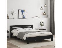 vidaXL Bed Frame with Headboard Black 150x200 cm Engineered Wood