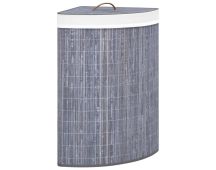 vidaXL Bamboo Corner Laundry Basket Grey 60 L