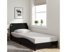 vidaXL Bed Frame with Headboard Black 90x190 cm Fabric