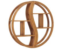 vidaXL Yin Yang Wall Shelf 100x20x100 cm Solid Wood Teak