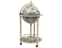 vidaXL Globe Bar Wine Stand Eucalyptus Wood Blue