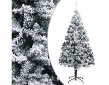 vidaXL Artificial Christmas Tree with Flocked Snow Green 210 cm PVC