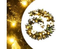 vidaXL Christmas Garland with LED Lights Black 2.7 m PVC