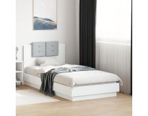 vidaXL Bed Frame with Headboard White 90x190 cm Engineered Wood