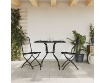 vidaXL 3 Piece Garden Dining Set Anthracite Metal Mesh