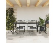 vidaXL 7 Piece Garden Dining Set Anthracite Metal Mesh