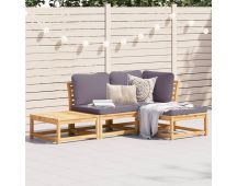 vidaXL 4 Piece Garden Lounge Set with Cushions Solid Wood Acacia