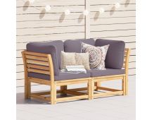 vidaXL Garden Sofa with Cushions 2-Seater Solid Wood Acacia