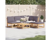 vidaXL 6 Piece Garden Lounge Set with Cushions Solid Wood Acacia