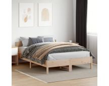 vidaXL Bed Frame with Headboard 150x200 cm Solid Wood Pine