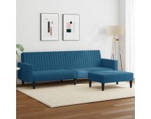 vidaXL 2 Piece Sofa Set Blue Velvet