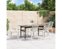 vidaXL Garden Chairs 6 pcs Cast Aluminium White