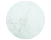 vidaXL Table Top White �50x0.8 cm Tempered Glass with Marble Design