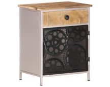 vidaXL Bedside Cabinet 40x30x50 cm Rough Mango Wood