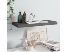 vidaXL Floating Wall Shelf High Gloss Grey 60x23.5x3.8 cm MDF