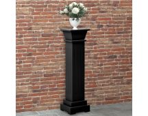 vidaXL Classic Square Pillar Plant Stand Black 17x17x66 cm MDF