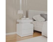 vidaXL Bedside Cabinet High Gloss White 45x35x52 cm Engineered Wood