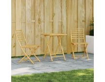 vidaXL 3 Piece Bistro Set Bamboo