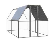 vidaXL Chicken Cage 2x4x2 m Galvanised Steel