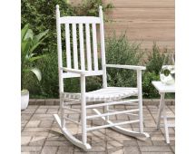 vidaXL Rocking Chairs with Curved Seats 2 pcs White Solid Wood Fir